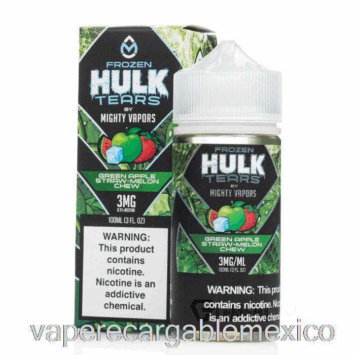 Vape Recargable Masticable Melón Paja Manzana Verde Congelada - Lágrimas De Hulk - 100ml 3mg